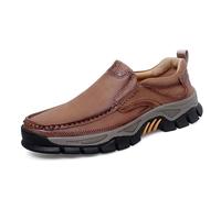 Comfortable casual shoes for everyday wear with durable sole, perfect for weekend trips, ideal quick to take off, versatile with casual clothing. These men's slippers, brown, 10 UK