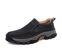 Comfortable casual shoes for everyday wear with durable sole, perfect for weekend trips, ideal quick to take off, versatile with casual clothing. These men's slippers, black, 9.5 UK