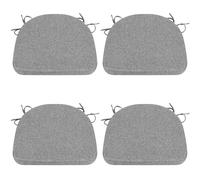 Comfortable Chair Cushions - 44x43x5cm Thick Foam Padding with Removable Cover and Secure Ties - Durable Seat Pad for Indoor/Outdoor Home, Patio, Garden - Portuguese Premium Fabric (Grey, Pack of 4)