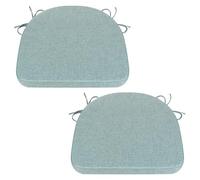 Comfortable Chair Cushions - 44x43x5cm Thick Foam Padding with Removable Cover and Secure Ties - Durable Seat Pad for Indoor/Outdoor Home, Patio, Garden - Portuguese Premium Fabric (Sky, Pack of 2)