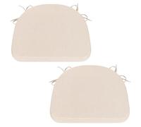 Comfortable Chair Cushions - 44x43x5cm Thick Foam Padding with Removable Cover and Secure Ties - Durable Seat Pad for Indoor/Outdoor Home, Patio, Garden - Portuguese Premium Fabric (Beige, Pack of 2)