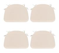 Comfortable Chair Cushions - 44x43x5cm Thick Foam Padding with Removable Cover and Secure Ties - Durable Seat Pad for Indoor/Outdoor Home, Patio, Garden - Portuguese Premium Fabric (Beige, Pack of 4)