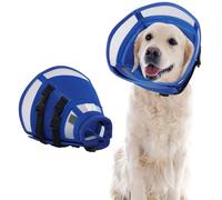 Comfortable Cone for Large Dogs to Stop Licking - Adjustable Elizabethan E-Collar for After Surgery Recovery, Neuter & Wound Protection,Lightweight Breathable Prevent Biting (Blue, XL)