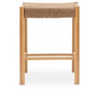 Comfortable Contemporary Natural Wood Stool, Handwoven Bedroom Stool, Easy To Maintain Lounge Stool Premier Housewares Beige One Size