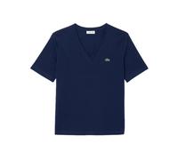 Comfortable Cotton Jersey T-Shirt with Embroidered Crocodile - female - Lacoste - T-Shirts - Blue - L - Tops L