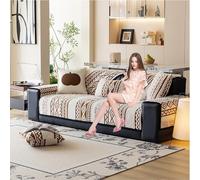 Comfortable Cotton Velvet Sofa Cover, Non-slip Thickened for 2/3/4 Seater Washable(Brown,30x50cm)