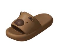 Comfortable Couples Slippers for and Summer Indoor Outdoor Home Slide Sandals with Cute Animal Design Slippers-233 Brown