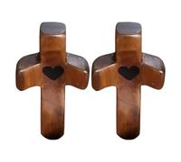 COMFORTABLE CROSS - Portable Carved Wooden Cross | Handheld Comfortable Wooden Cross, Hand Carved Wooden Cross Encouragement Gift for Friends, Prayers, Family and Squeeze Accessories
