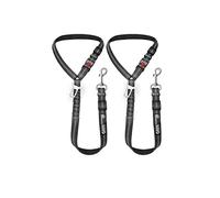 Comfortable Dog Seat Belt Harness for Car - 2-in-1 Leash and Restraint Secures to Headrest. Adjustable Bungee, Strong, Durable, 360 Degree Swivel Attach Won't Twist, Reflective, Easy to Use (Black)