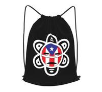 Comfortable Drawstring Swimming Bag Puerto Rico Flag Sun Tribal Sol Taino, Unisex Sports Backpack, Eco Friendly Cinch Sack, for Shopping School 36X42cm