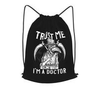 Comfortable Drawstring Swimming Bag Trust Me I'm A Doctor I Medieval Plague Doctor, Foldable Sport Gym Sack, Unisex Swim String Backpack, for School Women 36X42cm