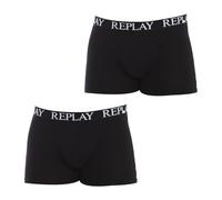 Comfortable Elastic Cotton Boxer Briefs, male, Replay, Underpants, Black, M, Underwear M