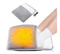 Comfortable Electric Heated Foot Warmer, USB Foot Warmer, Easy to Use, Washable Electric Foot Warmer, Quick Heated for All and Body Feet for Women Men (Grey)