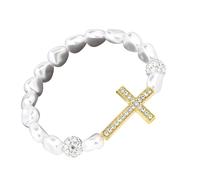 Comfortable Expandable Religious Beaded Chain With Metallic Finish And Stylish Layering Potential For Adults Fashionable Elastic Jewelry