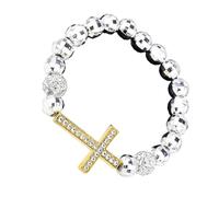 Comfortable Expandable Religious Beaded Chain With Metallic Finish And Stylish Layering Potential For Adults Adjustable Elastic Wristband