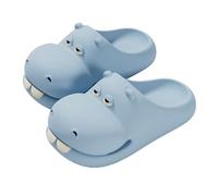 Comfortable Extra Wide Fit Flat Sandals for Women Summer Cool Drag Cute Hippopotamus Antislip Cool Drag Home Outerwear Thick Bottom Women's Bathroom Gold Sandles Wide Fit Sandals for (Sky Blue,4)