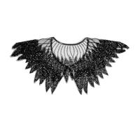 Comfortable Fake Collar Fake Collar Shawl Sparkling Sequins Beads See-through Bridal Wedding Dress False Collar Shawl Black