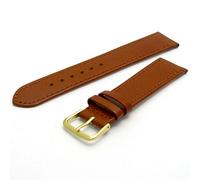 Comfortable Flexible Leather Watch Strap Band Buffalo Grain 20mm Width Tan with Gilt (Gold Colour) Buckle R615g