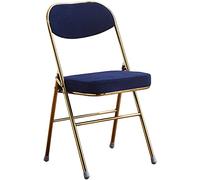 Comfortable Folding Chair Retro Commercial Office Chair Ribbed Velvet Event Chair Space-Saving Design Blue Color Dimensions: 46 * 42 * 80 cm