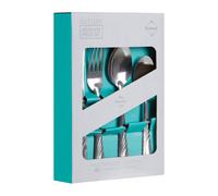 Comfortable Grip 16 Pc Cutlery Set, Stainless Steel Spon And Fork Set, Elegant Design Serving Spoon Set Premier Housewares Silver One Size