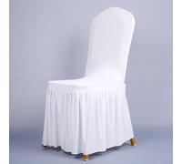 Comfortable Hotel Style Chair Cover, Suitable for Various Events such as Meetings and (WHITE)