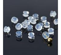 Comfortable Hypoallergenic Silicone Earring Backs, High Clear Soft Replacement Stoppers for Stud, Post, Hoop, and Fishhook Earrings, 50 Pcs