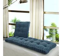 Comfortable Indoor Bench Cushion 55x165cm Thick 10cm Seat Pad for 1 2 3 Seater Benches Rectangular Outdoor Cushion Stylish Blue Bench Pad for Garden or Home Use