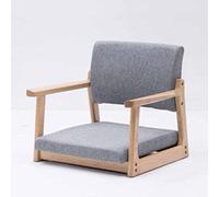 Comfortable Japanese Style Solid Wood Legless Chair with Armrest & Backrest Low Floor Seat Cushion for Bay Window Office & Home Use