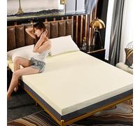 Comfortable Japanese Style Yellow Futon Mattress Topper - 100x190cm, 1.2"/2"/3.15"/3.9" Thick, Dustproof Cover, Perfect for Camping, Guest Bed, Floor Sleeping Support