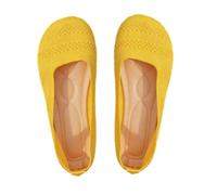 Comfortable Knit Loafers-All-Season Comfort Shoes, Women's Lightweight Breathable Casual Boat Ballet Flats (Yellow, Adult, Women, 5, Numeric, UK Footwear Size System, Medium)