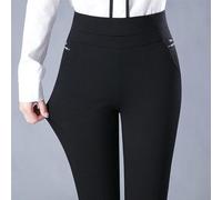 Comfortable Ladies' Harem Pants with Elastic Waist, Moderate Stretch Polyester, Casual Style for Daily Use, Holiday, Club, and Home Settings (L Black)