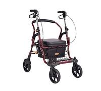 Comfortable Lightweight Rollators Foldable Walkers for Seniors Adult Upright Drive Rolling Equipment for Seniors Basket (Red 70 58 90cm) (Red 70 58 90cm) Decoration