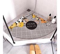 Comfortable Loofah Corner Shower Mat with Drain, Non Slip Shower Mats for Inside Shower, Quick Dry Bath Mats for Round and Square Shower, Shower Mat Non Slip Anti Mould,C,65x65cm（25.6x25.6"）