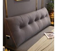 Comfortable Lumbar Bed Pillow Reading Backrest Cushion Triangular Headboard Pillow Bed Wedge Pillow Large Reading Pillow80x50x20cm,dark Gray