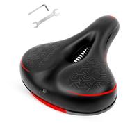 Comfortable Memory Foam Bicycle Saddle for Men and Women - Shock Absorbing, Breathable, Waterproof - Ergonomic Saddle for City Bikes, MTB, E-Bikes and Road Bikes, Pink