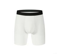Comfortable Men's Long Leg Boxers with Bulge Pouch Perfect for Active Lifestyles (S White)
