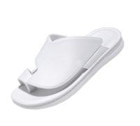 Comfortable Men's Orthopedic Sandals, Bunion Sandals, Toe Separate, Valgus, Orthotic Flip Flop, Roman Shoes(White,6.5 UK)