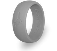Comfortable Mens Silicone Ring, Modern Wedding Rings for Men, Hypoallergenic, Breathable, Non-Toxic, Flexible and Safe for Your Fingers, Outdoor Activities, Sports and Extreme Adventures. Grey. (9)