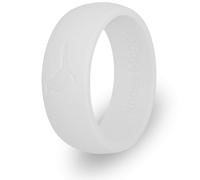 Comfortable Mens Silicone Ring, Modern Wedding Rings for Men, Hypoallergenic, Breathable, Non-Toxic, Flexible and Safe for Your Fingers, Outdoor Activities, Sports and Extreme Adventures. White. (11)