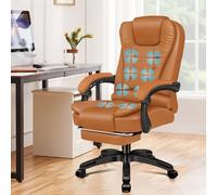 Comfortable Mesh Office Chair,Ergonomic Desk Chairs For Home,With 8-Point Massage And Seat Heating,Computer With Footrest,High Back 150° Recliner Til