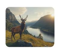 Comfortable Mouse Pad Deer Stands high Above The River Gaming Mousepad Keyboard Pad 25x30cm for PC,Gamer,Office