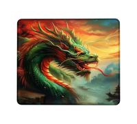 Comfortable Mouse Pad, Dragon Chinoiserie Chinese Animal Mystic Gaming Mousepad Washable Desk Mats 25X30cm for Typing Office Home