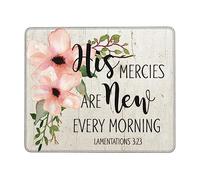 Comfortable Mouse Pad, His Mercies are New Every Morning Inspirational Quote Mouse Mat Premium Desk Pad 25X30cm for Studying Office Work