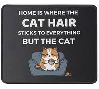 Comfortable Mouse Pad, Home is Where The Cat Hair to Everything Mouse Mat Stitched Edges Keyboard Pad 25X30cm for Work Studying Computer