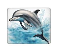 Comfortable Mouse Pad, Ocean Dolphin Looking at You Print Mousepads Rubber Desk Pad 25X30cm for Home Laptop Computer