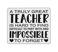Comfortable Mouse Pad, Teacher's Day Thank You A Truly Great Teacher is Impossible to Forget Mousepads Soft Desk Pad 25X30cm for Typing Office Computer