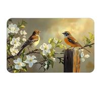 Comfortable Mouse Pad Two Birds Sitting on Tree Branch with White Flowers Gaming Mousepad Desk Pad 25x30cm for Gamer,Game,Office