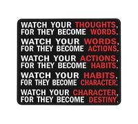Comfortable Mouse Pad, Watch Your Thoughts Motivational Words Quotes Office Mousepad Soft Desk Pad 25X30cm for Studying Typing Office