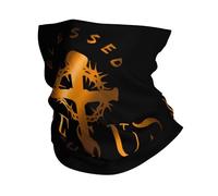 Comfortable Neck Gaiter,Jesus Christ Saved My Life Bronze,Facial Decoration Multifunctional Tube Scarf for Outdoor Skiing Yoga 26X30cm