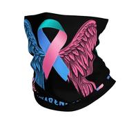 Comfortable Neck Gaiter,Thyroid Cancer Awareness Ribbon,Hair Band Breathable Tube Scarf for Yoga Workout Women 26X30cm
